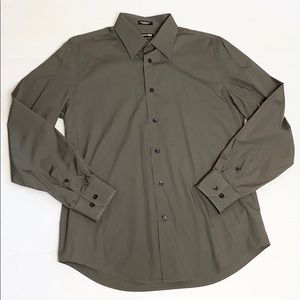 Express 1MX Modern Fit Dress Shirt Gray Medium